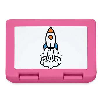 Rakete Start Weltraum Comic - Brotdose - Pink - Vorne