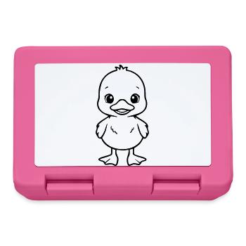 Bébé canard mignon – Design noir et blanc - Boîte à goûter - rose - Devant