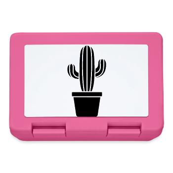 Kaktus Silhouette im Topf Pflanzenmotiv - Brotdose - Pink - Vorne