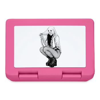Ghost Pinup Gothic Silhouette - Lunchbox - pink - Front
