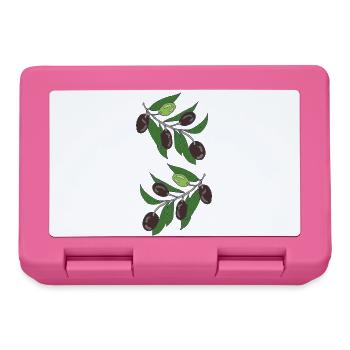 Olive Branches Illustration Botanical Print - Lunchbox - pink - Front
