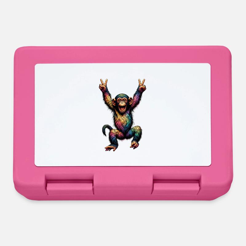 Regenbogen Affe Regenbogenfahne Rainbowcore - Brotdose - Pink