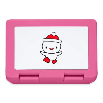 Canard Hiver Chapeau Neige Jouer Fun Noël - Boîte à goûter - rose - Devant