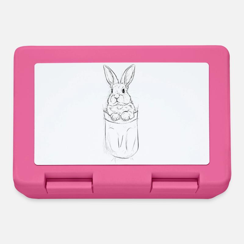 cute rabbit in bag - Lunchbox - pink