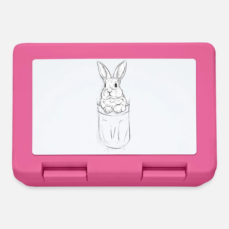 mignon lapin dans le sac - Boîte à goûter - rose