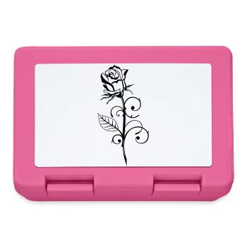 Beautiful rose with leaf - Lunchbox - pink - Front
