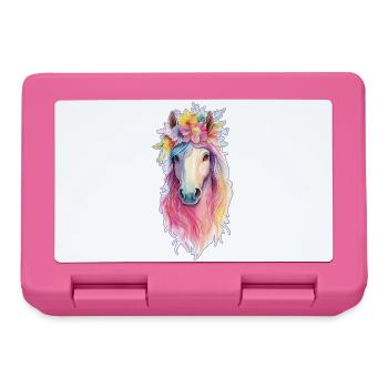 Buntes Pferd - Brotdose - Pink - Vorne