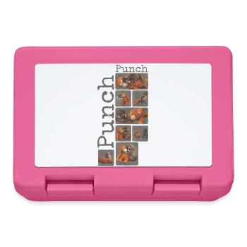 Süßer Baby Affe gibt Faustschlag Monkey Punch - Brotdose - Pink - Vorne