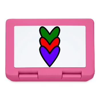HERZ. HERZ. VALENTINSTAG. LIEBE. LIEBE. PAAR. - Brotdose - Pink - Vorne