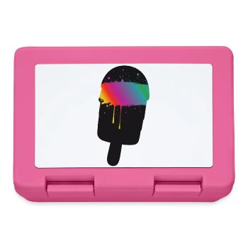 Regenbogen Eis Silhouette Street Art Style  - Lunchbox - pink - Front