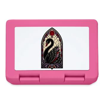 Vitrail gothique Cygne noir - Boîte à goûter - rose - Devant