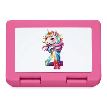 4TH BIRTHDAY UNICORN - Lunchbox - pink - Front