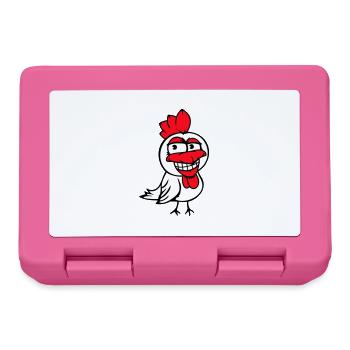 poulet oiseau coq poussin coq sourire drôle amusant - Boîte à goûter - rose - Devant