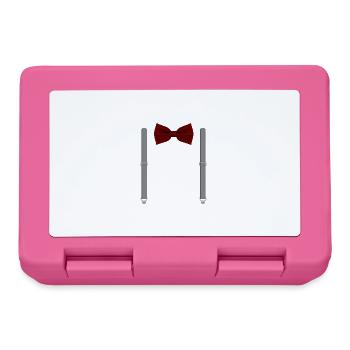 Funny Red Bow Tie with Gray Suspenders Perfect - Lunchbox - pink - Front