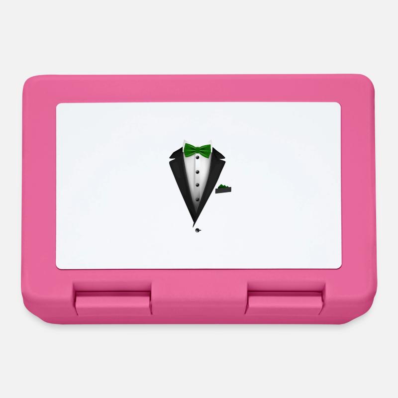 Tuxedo avec un nœud papillon vert pour les mariages et - Boîte à goûter - rose