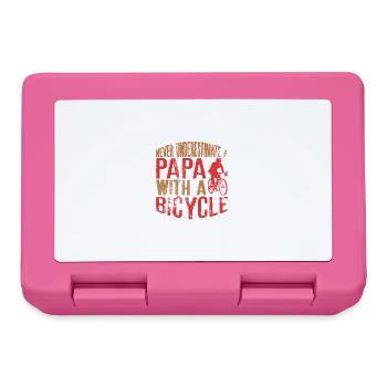 Never Underestimate a Papa with a Bicycle Perfect - Lunchbox - pink - Front
