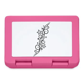 Tattoo ornament with flowers and stars. - Lunchbox - pink - Front