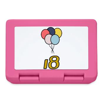 18. 18 YEARS OLD. 18th ANNIVERSARY. 18 BIRTHDAY. - Lunchbox - pink - Front