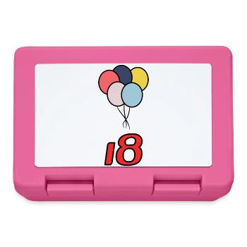 18. 18 JAHRE ALT. 18-JÄHRIGES JUBILÄUM. 18. GEBURTSTAG. - Brotdose - Pink - Vorne