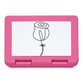 Fleur de rose minimaliste dessinée à la main - Boîte à goûter - rose - Devant