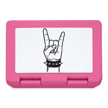Metal-Metal-Musik-Zeichenhörner - Brotdose - Pink - Vorne