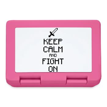 Keep calm and fight on - Pixelart (Farbe änderbar) - Brotdose - Pink - Vorne