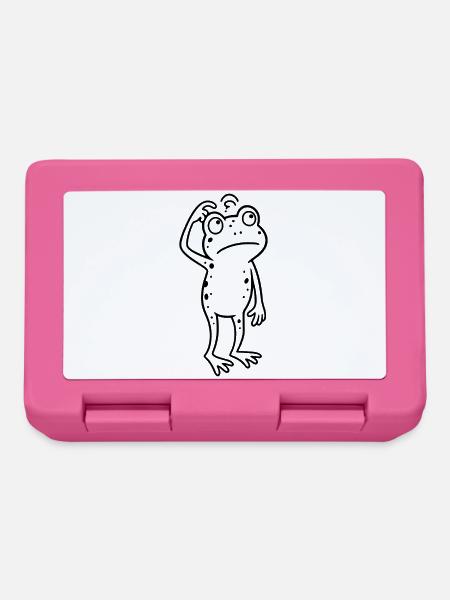 Verwirrter Frosch der sich am Kopf kratzt - Brotdose - Pink