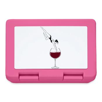 Wein Akrobatik Weinglas Minimalistisches Design - Brotdose - Pink - Vorne
