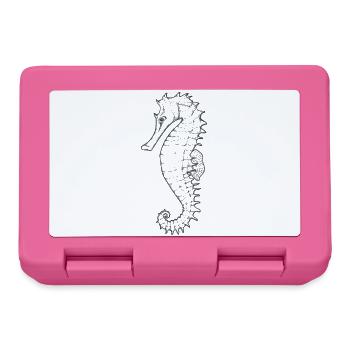 Seahorse Line Drawing - Lunchbox - pink - Front