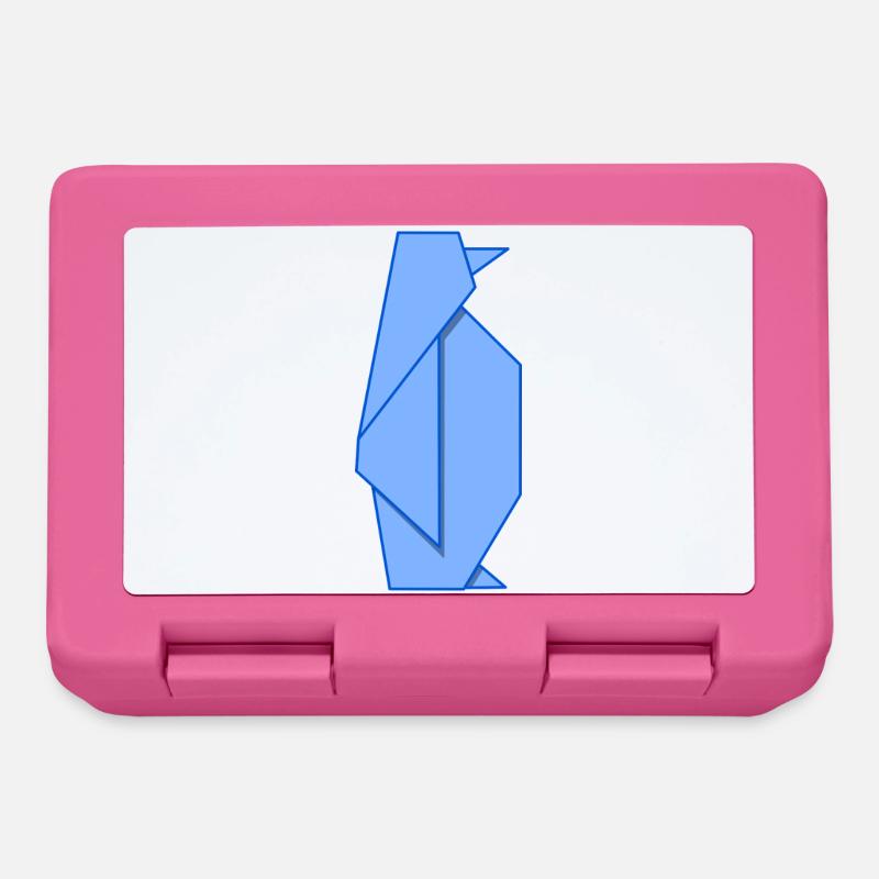 Pingouin origami – Blue Chill - Boîte à goûter - rose