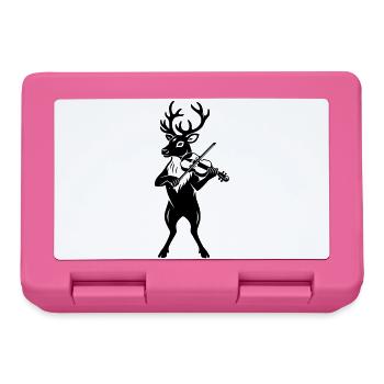 Illustration de bande dessinée de rennes jouant du violon - Boîte à goûter - rose - Devant