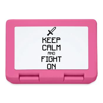 Keep calm and fight on (Farbe änderbar) - Brotdose - Pink - Vorne