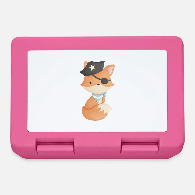 Fox as a pirate - Lunchbox - pink