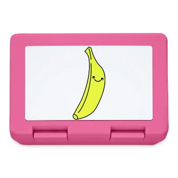 Banane Kawaii en jaune fluo - Boîte à goûter - rose - Devant