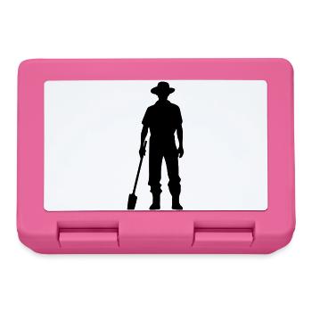 Farmer mit Spaten Silhouette - Brotdose - Pink - Vorne