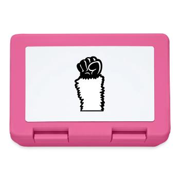 Lama Faust hochstrecken Haarig Affe Rebellion Hand - Brotdose - Pink - Vorne