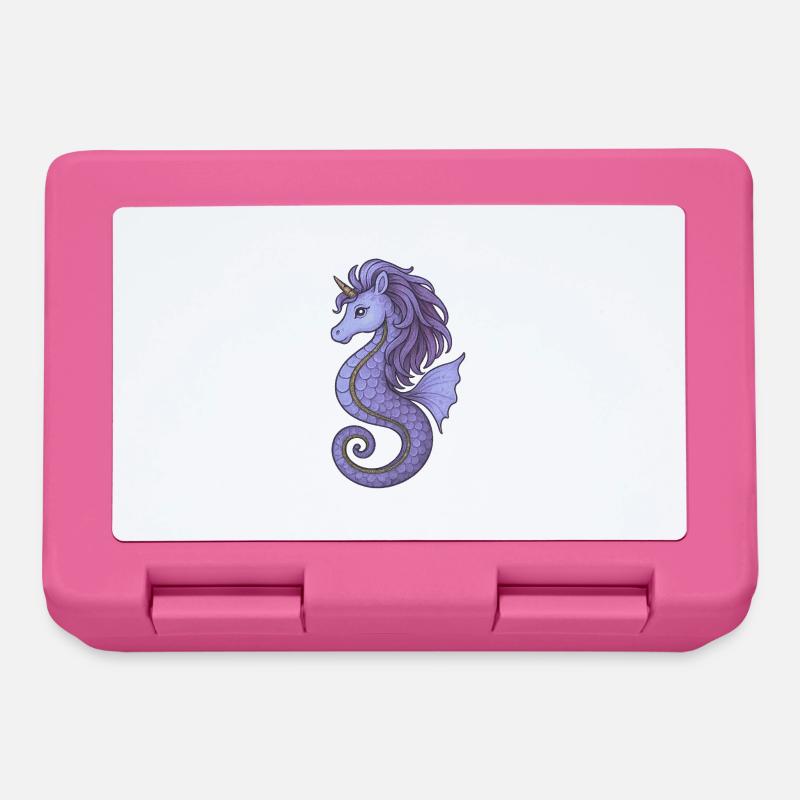 Seepferdchen-Einhorn Lila Violett - Brotdose - Pink