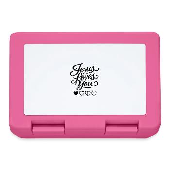 Jesus liebt dich Script Herz Design - Brotdose - Pink - Vorne