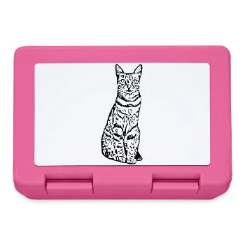 Katze Kätzchen Katzenshirt Geschenk - Brotdose - Pink - Vorne