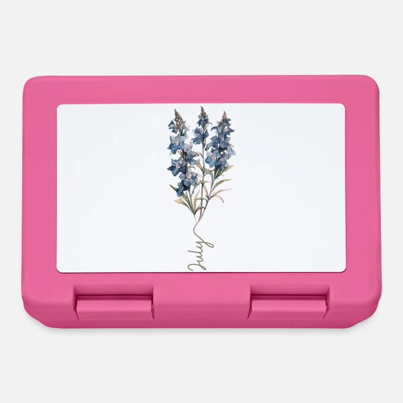 Blaues und weißes Blumendesign - Brotdose - Pink