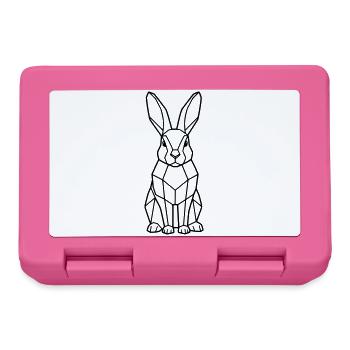 Contour géométrique Bunny Low Poly - Boîte à goûter - rose - Devant