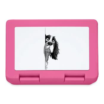 Peeking Cavalier Spaniel Süßer Hundeliebhaber Merch 2 - Brotdose - Pink - Vorne