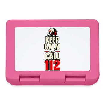 Feuerwehr – Keep Calm and Call 112 - Brotdose - Pink - Vorne