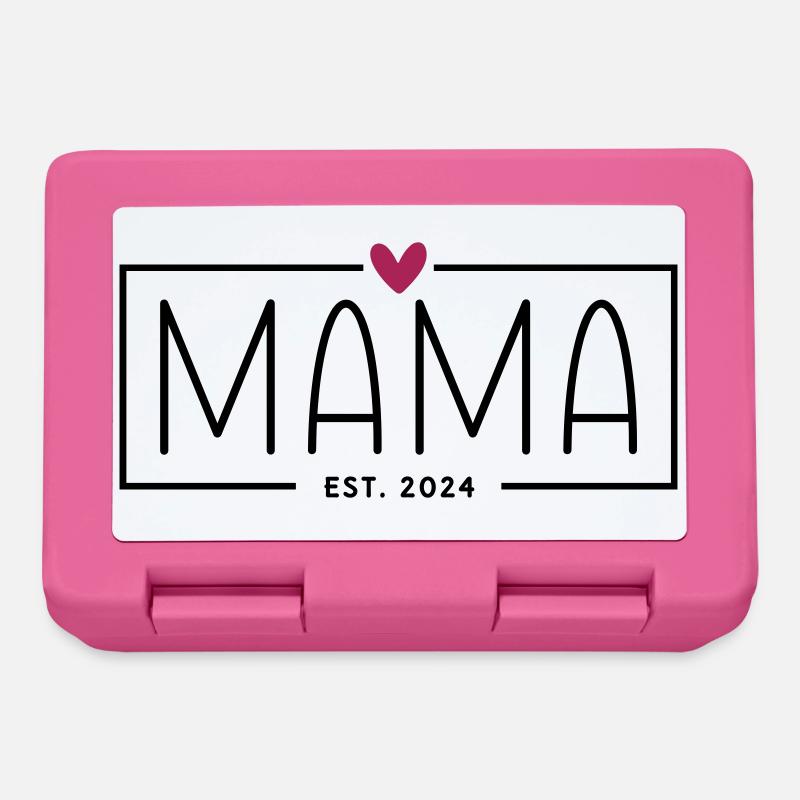 Mama Est 2024 - Herz - Mama 2024 Geschenk - Brotdose - Pink