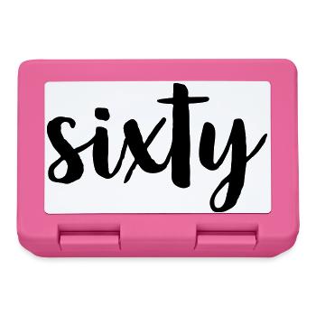 60 sixty 60.Geburtstag Geschenk Zahl 60 Nummer - Brotdose - Pink - Vorne