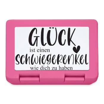 Schwiegerenkel Enkel Familie Geschenk Danke - Brotdose - Pink - Vorne