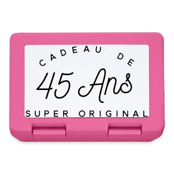 Cadeau 45 ans  - Boîte à goûter - rose - Devant
