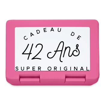 Cadeau 42 ans  - Boîte à goûter - rose - Devant