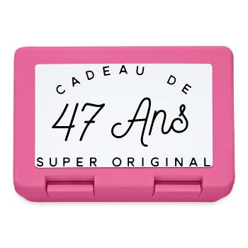 Cadeau 47 ans   - Boîte à goûter - rose - Devant