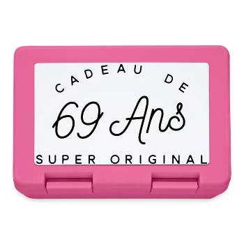 Cadeau 69 ans  - Boîte à goûter - rose - Devant
